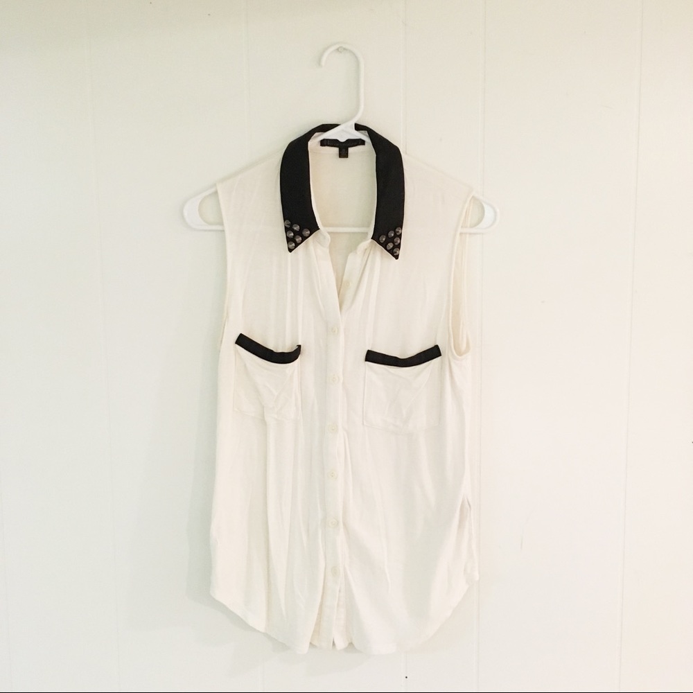Lucca Couture Button Down Tank